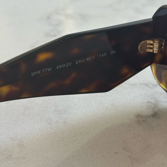 Authentic New Prada Rectangle Acetate Sunglasses in Dark Brown - Picture 7 of 13